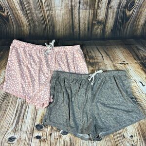 Nine West Women’s Shorts Pajama PJ Sleep Wear Set Of 2 Size XL Pink & Gray
